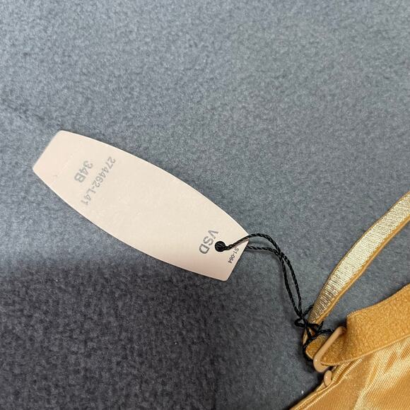 Victoria's Secret Bra 34B Gold Miraculous Plunge Padded 2 Cup Push Up Bombshell - Picture 9 of 10